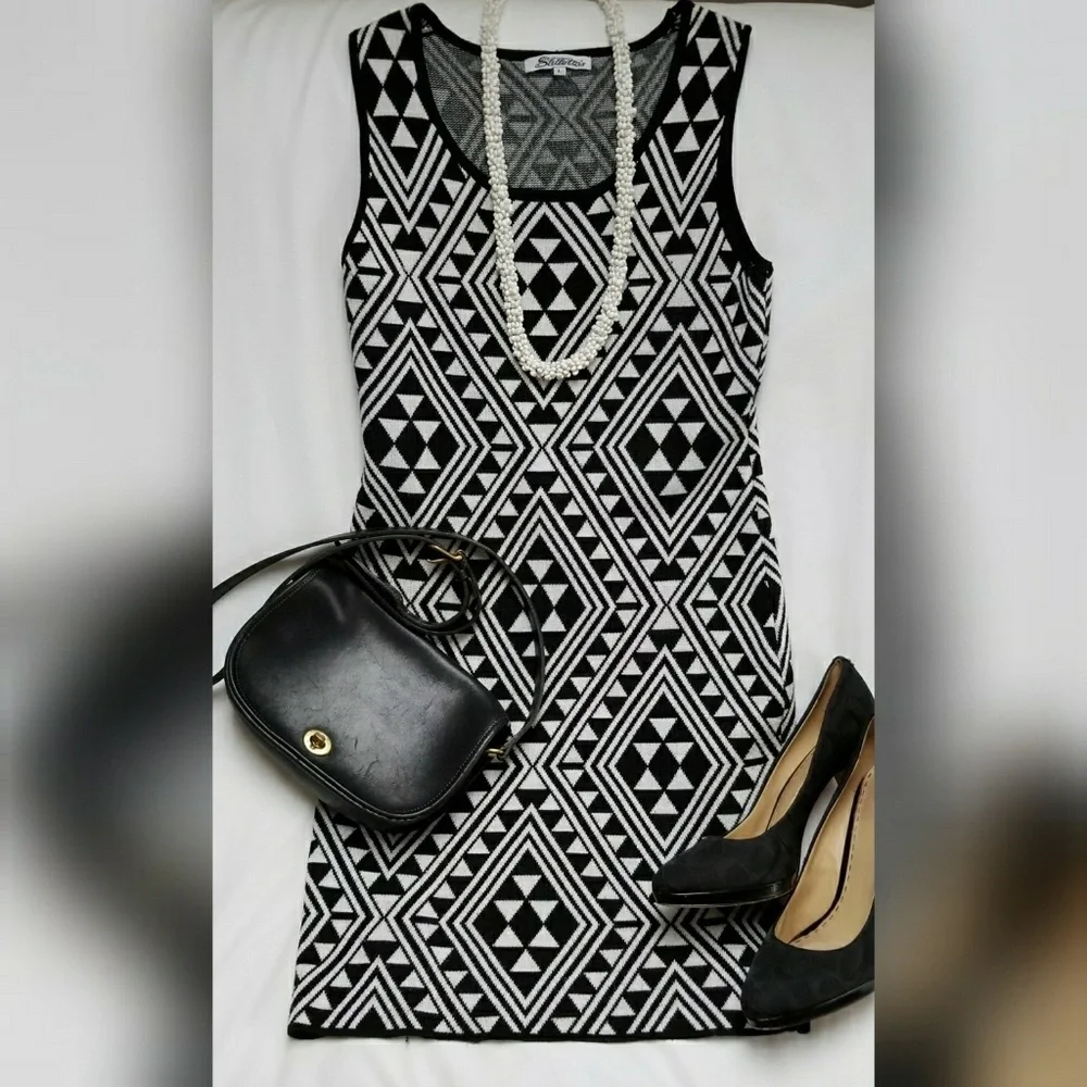 Vintage Stilettos black/white knit sweater dress